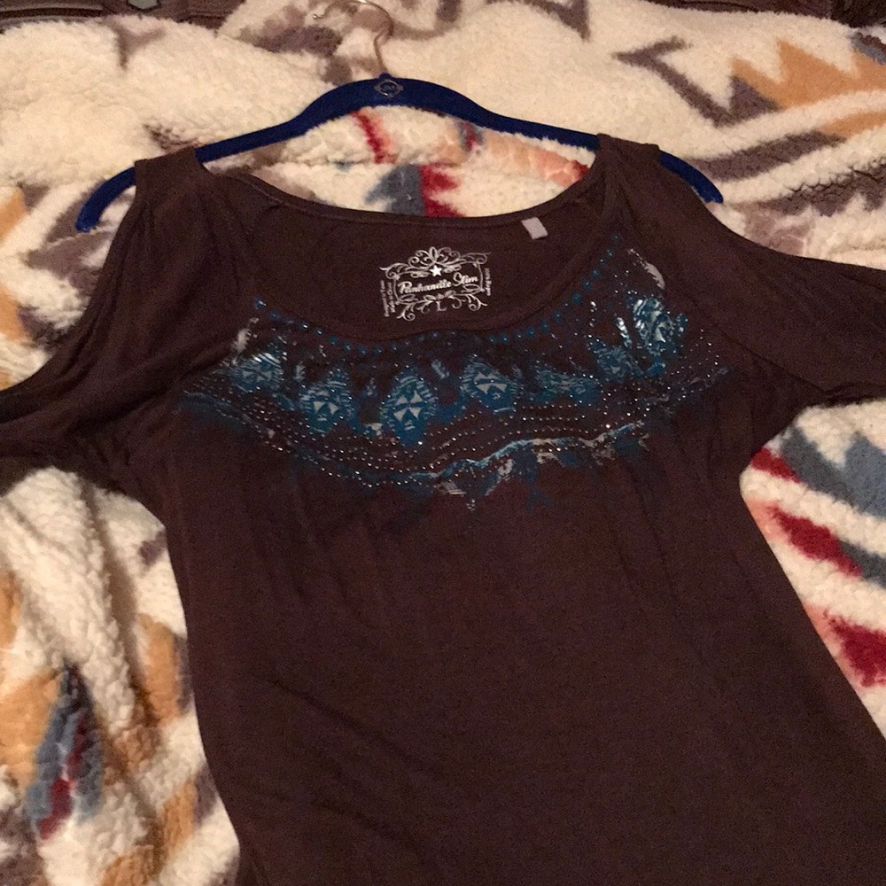 Cold shoulder style western blouse